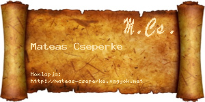 Mateas Cseperke névjegykártya